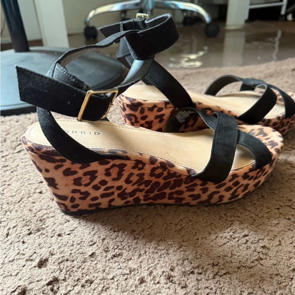Torrid Faux Suede Platform Wedge - Leopard - Picture 6 of 8